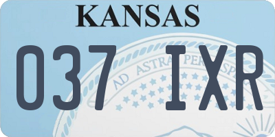 KS license plate 037IXR