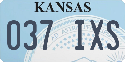 KS license plate 037IXS