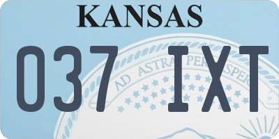 KS license plate 037IXT