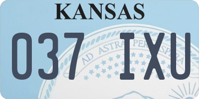 KS license plate 037IXU