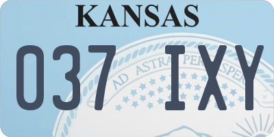 KS license plate 037IXY