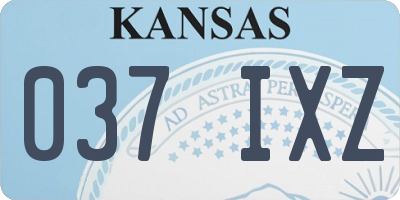 KS license plate 037IXZ