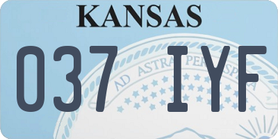 KS license plate 037IYF