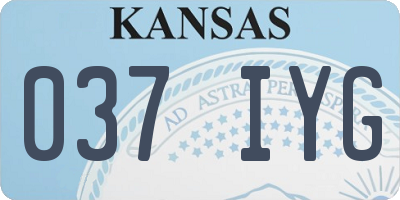 KS license plate 037IYG