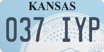 KS license plate 037IYP