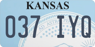 KS license plate 037IYQ