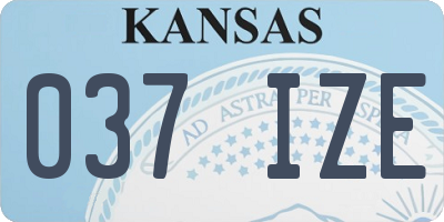 KS license plate 037IZE