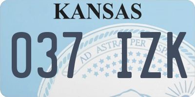 KS license plate 037IZK
