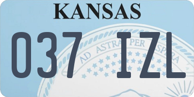 KS license plate 037IZL