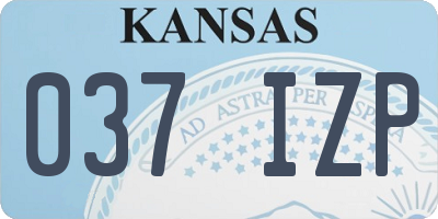 KS license plate 037IZP