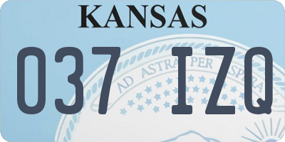 KS license plate 037IZQ