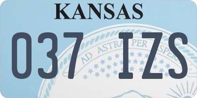 KS license plate 037IZS