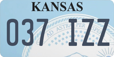 KS license plate 037IZZ