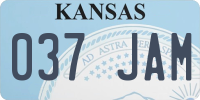 KS license plate 037JAM