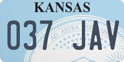 KS license plate 037JAV