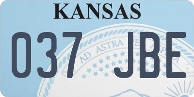 KS license plate 037JBE