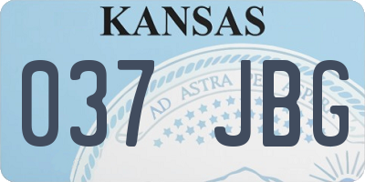 KS license plate 037JBG