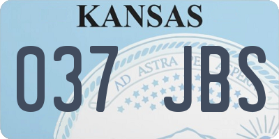 KS license plate 037JBS