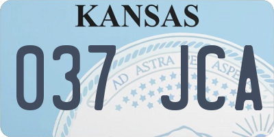 KS license plate 037JCA