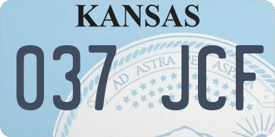 KS license plate 037JCF