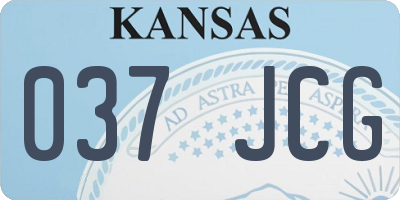 KS license plate 037JCG