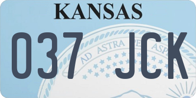 KS license plate 037JCK