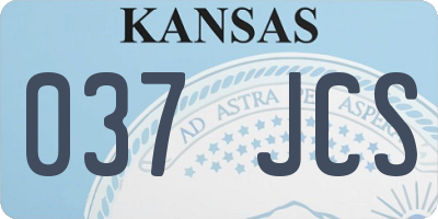 KS license plate 037JCS