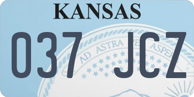 KS license plate 037JCZ