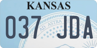 KS license plate 037JDA