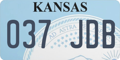 KS license plate 037JDB