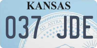 KS license plate 037JDE