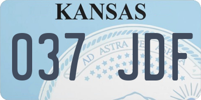 KS license plate 037JDF