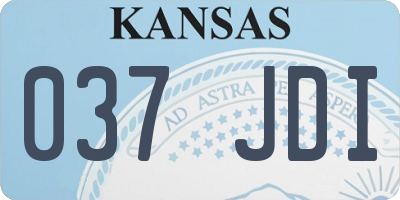 KS license plate 037JDI