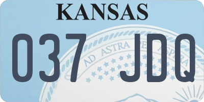 KS license plate 037JDQ