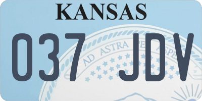 KS license plate 037JDV