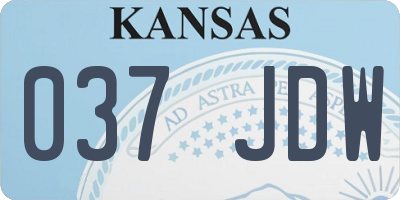 KS license plate 037JDW