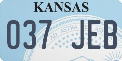 KS license plate 037JEB