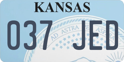 KS license plate 037JED