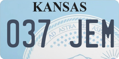 KS license plate 037JEM