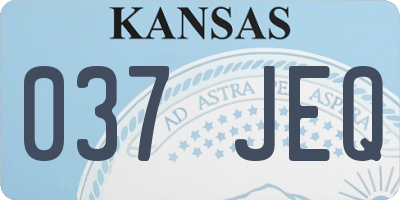 KS license plate 037JEQ