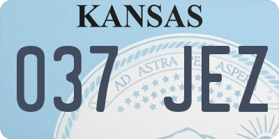 KS license plate 037JEZ