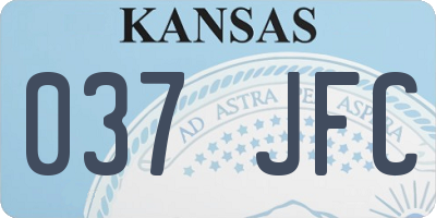 KS license plate 037JFC