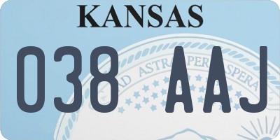 KS license plate 038AAJ