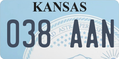 KS license plate 038AAN