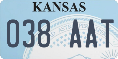 KS license plate 038AAT