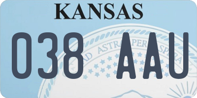 KS license plate 038AAU