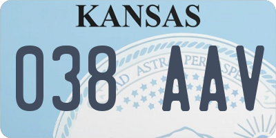 KS license plate 038AAV