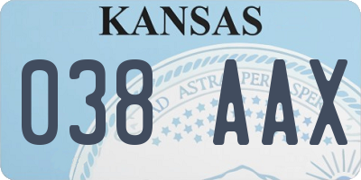 KS license plate 038AAX