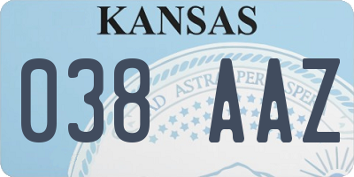 KS license plate 038AAZ