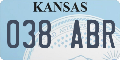 KS license plate 038ABR